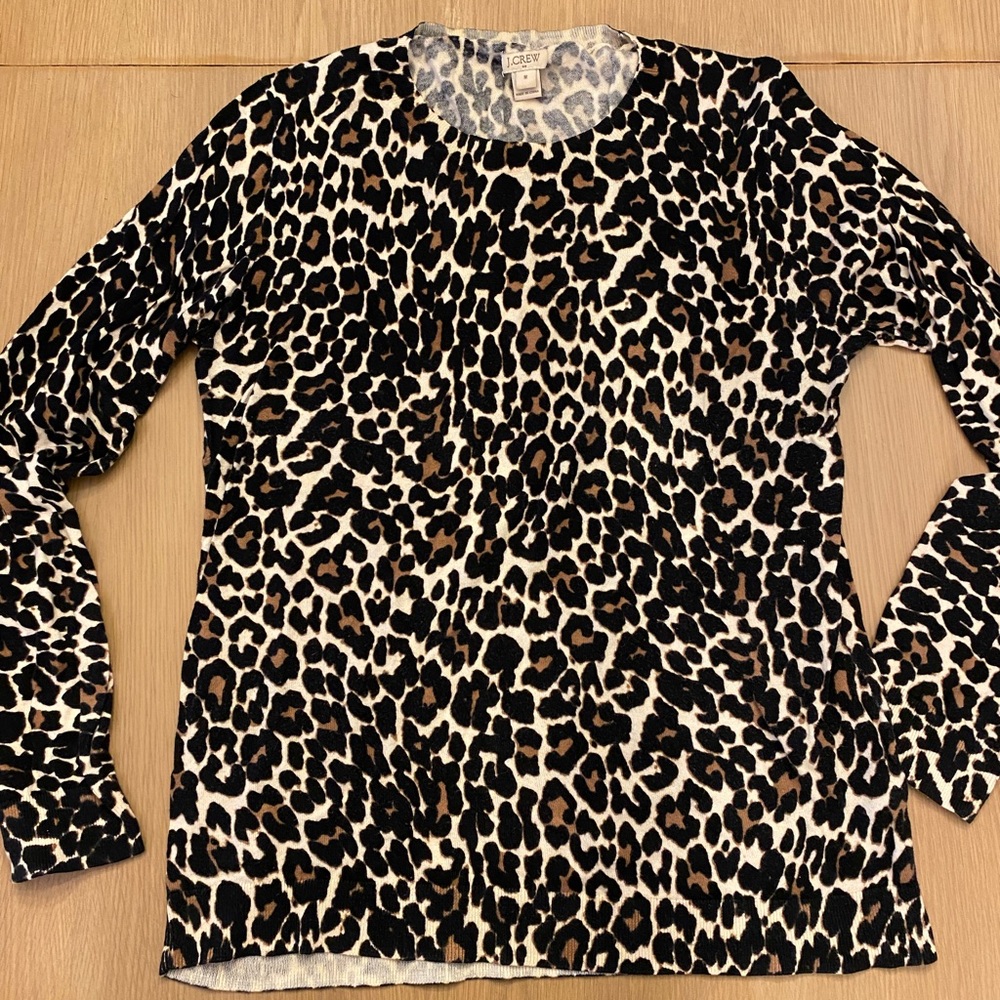 Leopard print  100% cotton light weight J. Crew sweater
